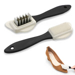 HASTHIP 3 in 1 Suede Shoe Cleaner Brush for Boots with Brass and Nylon Bristles | Hangable Design