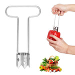 HASTHIP Red Bell Pepper Seed Corer for Fruits and Vegetables with Serrated Cylindrical Blade | 304 Stainless Steel 1 Pcs