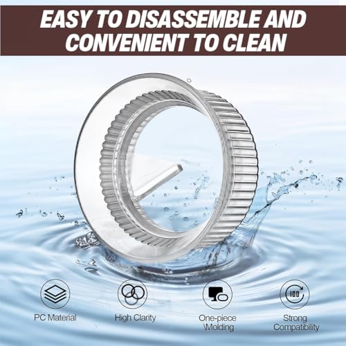 HASTHIP® Moka Pot Powder Ring Distributor, 3 Inch Coffee Leveler Tool, Clear Crown Ground Leveling Accessory for 4-6 Cup Moka Pot, Espresso Dosing Funnel Coffee Accessories