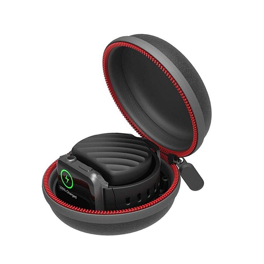 HASTHIP® Portable Waterproof Black Travel Case for Apple Watch Charger, EVA Charging Dock Holder for 38mm/42mm/40mm/44mm iWatch Series 5/4/3/2/1
