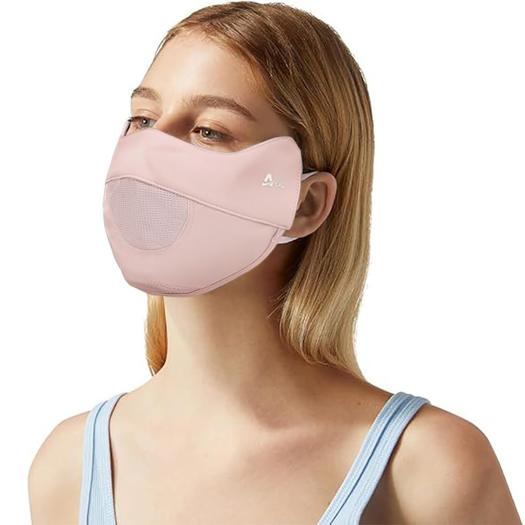 HASTHIP® Máscara Facial de Protección Solar para Mujer UPF 50+,Transpirable con Malla,Refrigerante y Antivaho,Cubierta Ligera para Cuello Protección UV Ciclismo Senderismo y