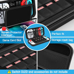 HASTHIP® ZORBES Hard EVA Travel Carrying Case for Switch/Switch OLED,Shockproof Gamepad Organizer Bag,Portable Storage Compatible with Switch Accessories 8 Game Card Slots Waterproof Anti