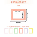 HASTHIP Magnetic Photo Display for Fridge with Full Magnetic Backing 6Pcs 4.8x6.3 Frames | Reusable Photo Holder Set