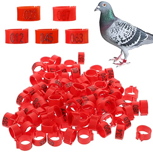 HASTHIP® Bird Leg Rings-Numbered, 100 Pcs Bird Rings for Leg Identification
