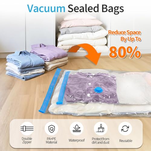 HASTHIP® 3 Jumbo Vacuum Storage Bags for Clothing