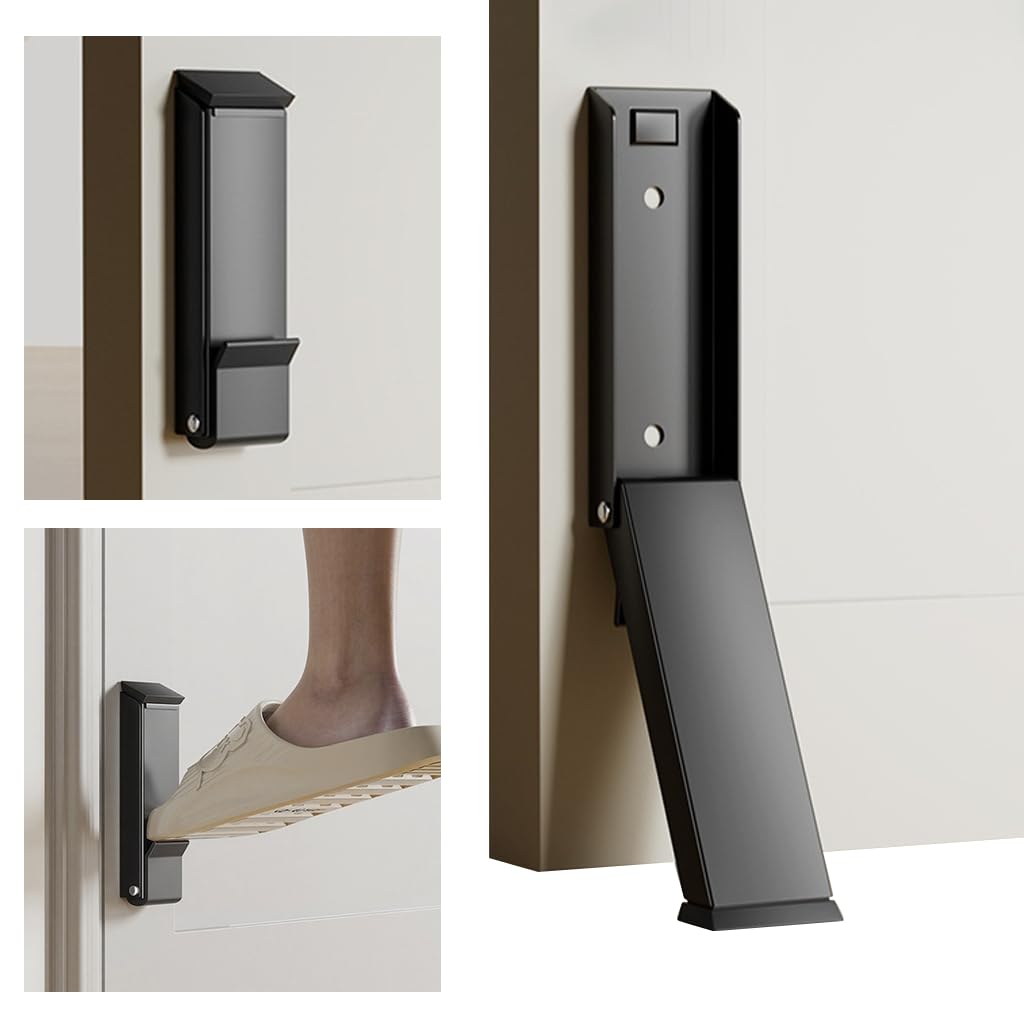 HASTHIP Door Stopper for Home with Spring Loaded Step On Mechanism featuring Stainless Steel and Rubber Build | Hands Free Holder for Office or Hotel