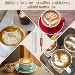 HASTHIP® Dual-ended Latte Art Pen, Stainless Steel Etching Tool with Wooden Handle, Needle & Round Tip Design for Coffee Drawing, Barista Art Tool for Cappuccino and Espresso Decor
