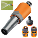 HASTHIP® Garden Hose Spray Nozzle Kit Pressurized Water Spray Nozzle with 3 Connectors Multi Purpose Spray Nozzle with 3 Spray Patterns Universal Sprayer Head for Car Washing, Gardening, Watering