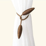 Hasthip Curtain Tiebacks with Alloy Clip for Home Decor 58cm Length | Coffee Brown Polyester Pack of 2
