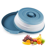 HASTHIP Microwave Plate Cover and Tray for Food Heating with Steam Vent | 10.5 in Collapsible BPA Free Blue Lid