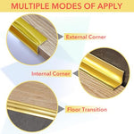 HASTHIP® 1 Roll Golden Wall Molding Trim Corner Guards Caulk Strip Apply Table Edge Door Frame Baseboard for Protection Decoration 9.84ft x 0.78in 3 PCS