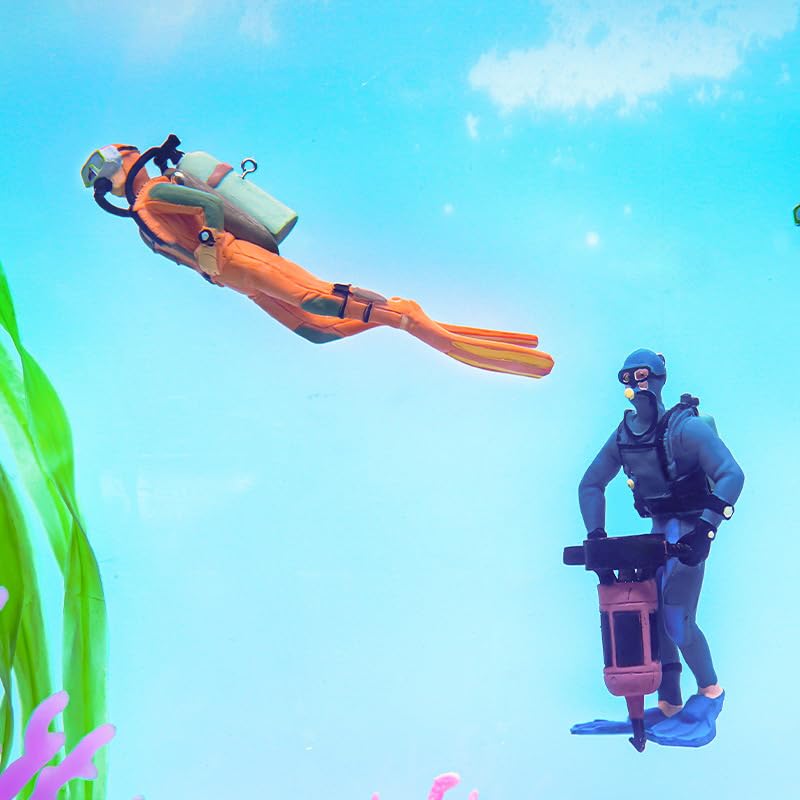 HASTHIP® 2Pcs Diver Ornaments Cute Little Diver Aquarium Decorations