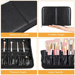 HASTHIP® Makeup Brush Holder Bag Portable Travel Makeup Brush Organizer,Foldable Zipper Case,Cosmetic Storage Pouch with 29 Elastic Pockets for Face Eye Foundation Powder Blush Brushes