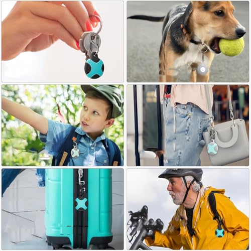 HASTHIP® 2 Pack Silicone Case for Apple AirTag with Keychain Ring, Waterproof Anti-Scratch Shockproof Full Protection Tracker Cover Compatible with AirTagsfor Pets, Keys, Luggage, Backpacks