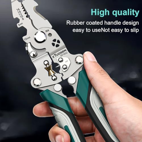 HASTHIP® Multifunctional wire pulling and dividing pliers wire pressing and stripping tools,cutting pliers,special for electricians folding stripping