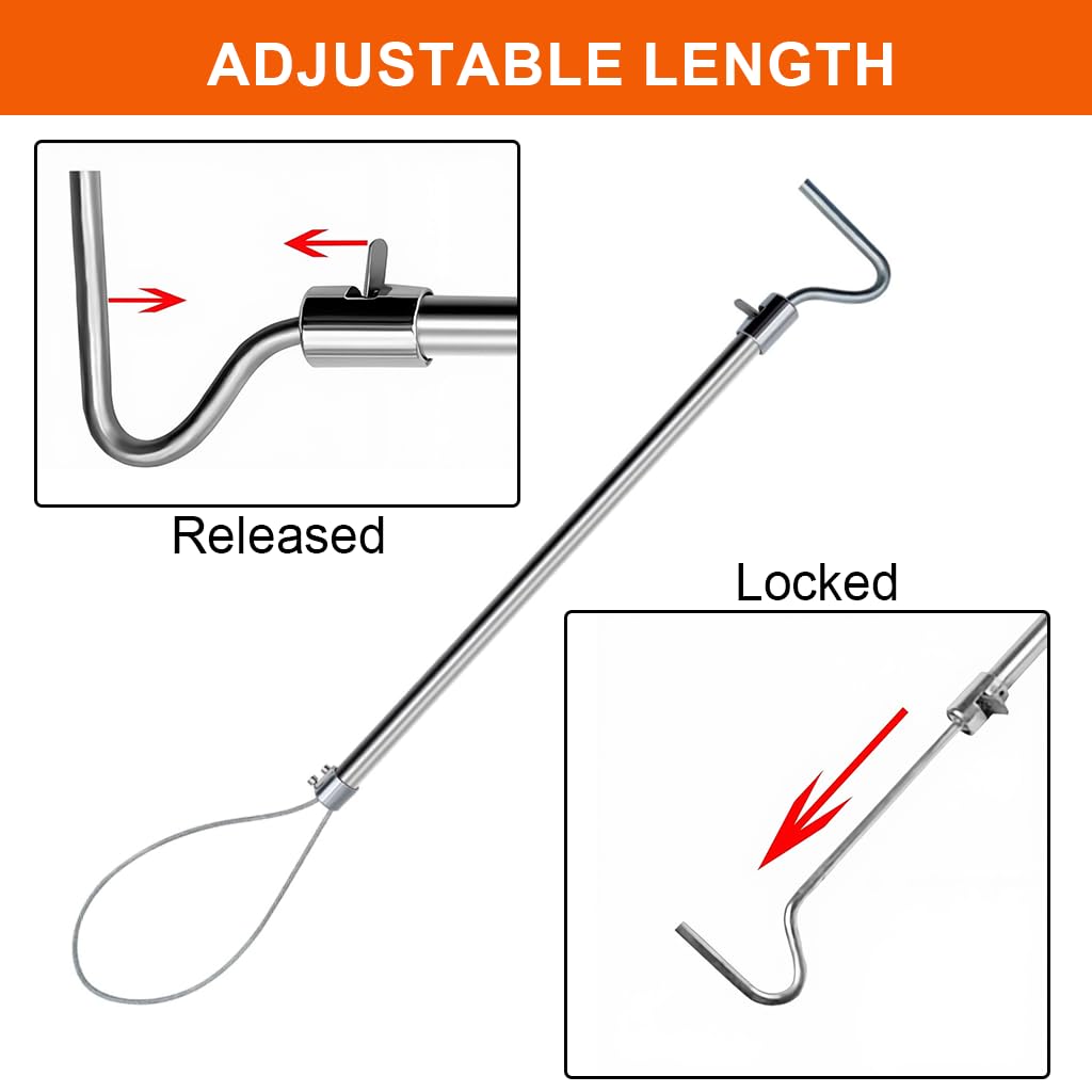 HASTHIP Animal Control Catch Pole with 66cm Adjustable Steel Cable Loop and 26in Design | Humane Stainless Steel Tool for Dogs Goats and Small Livestock