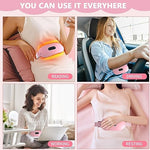 HASTHIP® Electric Cordless Heating Pad for Period Pain Relief, Back and Abdomen Cramps, Belly Warmer Heat Pad Belt with 4 Heat Levels & 4 Massage Modes, Auto Shut Off, Portable Gift for Women and Men