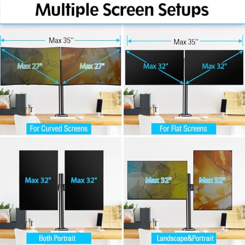 HASTHIP® Dual Monitor Desk Mount,