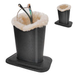 HASTHIP Eyeglasses Holder for Desk with Anti Slip Square Base and Plush Lined PU Leather | 11.6 x 8 x 12 cm