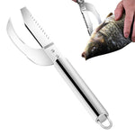 HASTHIP Fish Scale Remover for Kitchen with Dual Serrated Edge and Ergonomic Stainless Steel Handle | 2 in 1 Scaler and Cutter