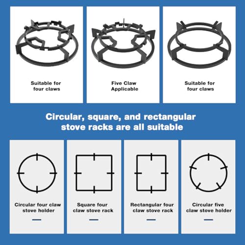 HASTHIP® Cast Iron Wok Ring for Gas Stove, Universal Durable Metal Kitchen Burner Stand, Gas Burner Accessories