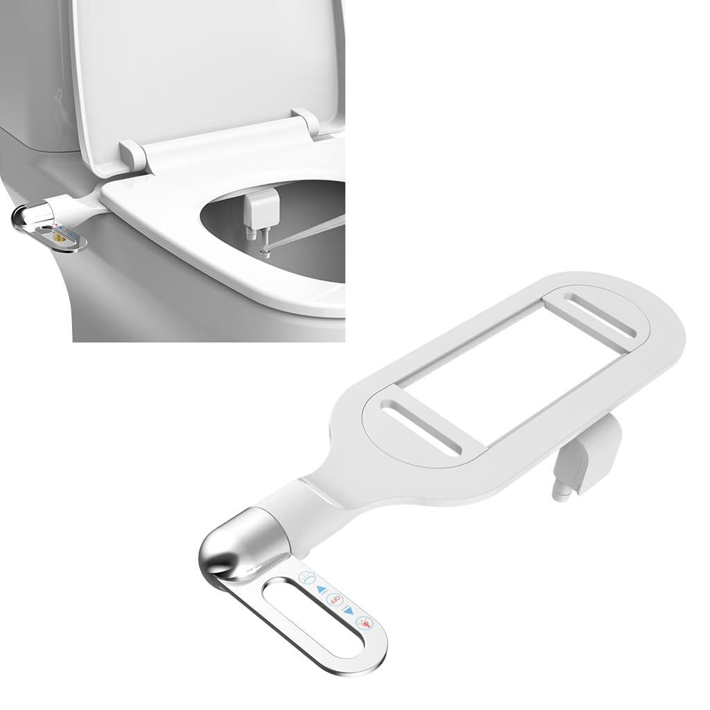 HASTHIP Jet Spray for Toilet Seat with Dual Nozzles and Press Control Handle | ABS Bidet Kit