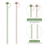 HASTHIP Silicone Straws for Stanley Cup with Caps 12 in Replacement | Food Grade 2 Pcs Set
