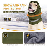 HASTHIP® Dog Hoodie Head Cover, Dog Ear Muffs Noise Protection, Plush Widen Warm Pet Hat Wrap with Reflective Strip & Adjustable Buckle for Calming Dogs/Aid Sleep(Green, Neck: 50-64cm)
