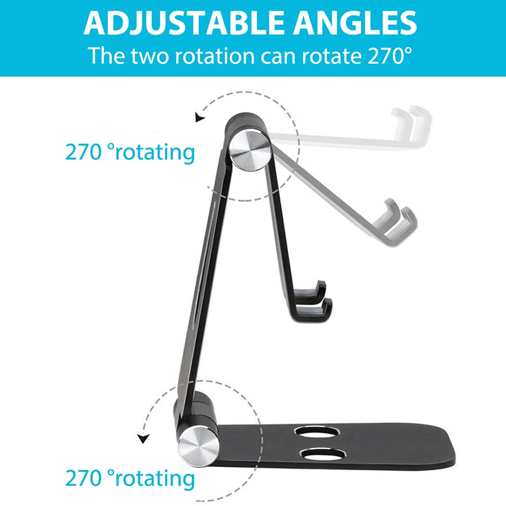 All Aluminium Tablet Holder (Upgraded) - Adjustable Tablet/Phone Holder for All Tablets, Phones, Kindles