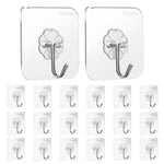 HASTHIP® 20pcs Heavy Duty Self Adhesive Hooks, Transparent Wall Hooks for Bathroom Shower Door KitchenOutdoor Home Improvement Utility Hook for wall without drilling