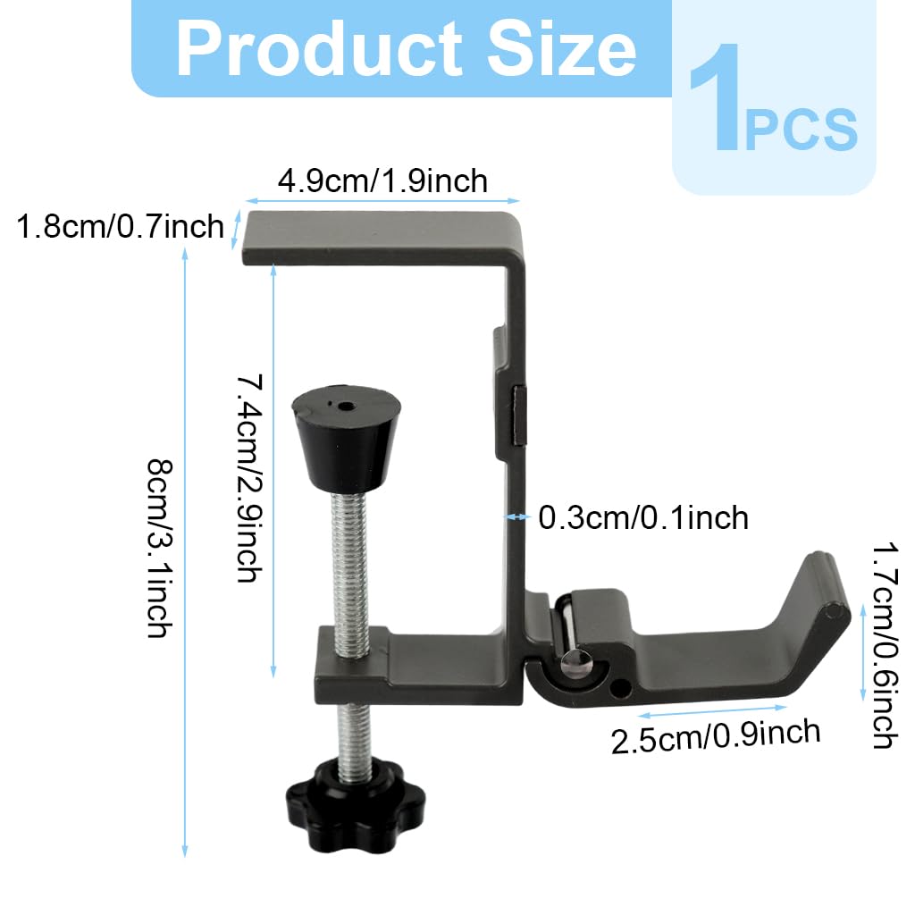 HASTHIP Desk Mounted Hook for Bags and Headphones featuring Dual Hook Design | Metal Aluminum Organizer