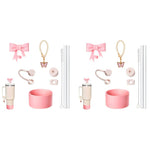 HASTHIP Stanley Cup Accessories 18 pcs Set for Enhanced Drink Use with Straw Caps and Brush | Cute Bow Charm and Bottom Sleeve Decor Kit