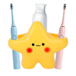 HASTHIP® Electric Toothbrush Holder Bathroom Countertop Toothpaste Stand Cute Star Shaped Toothbrush Organizer with 2 Toothbrush Slots Bathroom Organizer Countertop Ornament