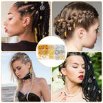 HASTHIP® Marca 220 Piezas de Anillos para Trenzas y Accesorios para el Cabello,Joyas Metálicas Dreadlocks,Pendientes y Cuentas Trenzas Pinzas Decoraciones de Trenza Mujeres Niñas