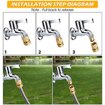 HASTHIP® 12PCS Tap Connector Brass Pipe for Garden Hose Quick Connectors 1/2 3/4 Inch Faucet Adapter Sets Bathroom Kitchen Outdoors