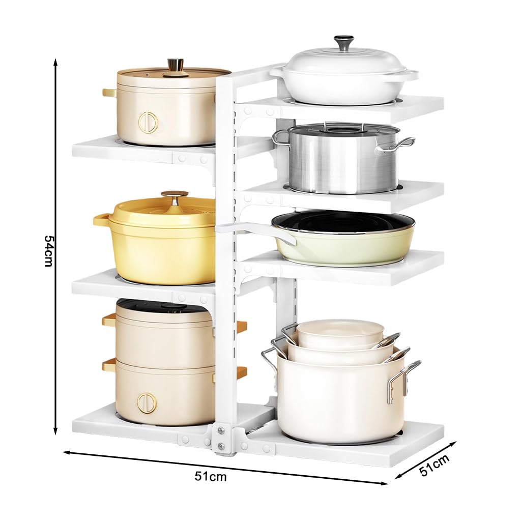 HASTHIP Under Sink Organizer for Pots and Pans with 7 Adjustable Panels in Carbon Steel