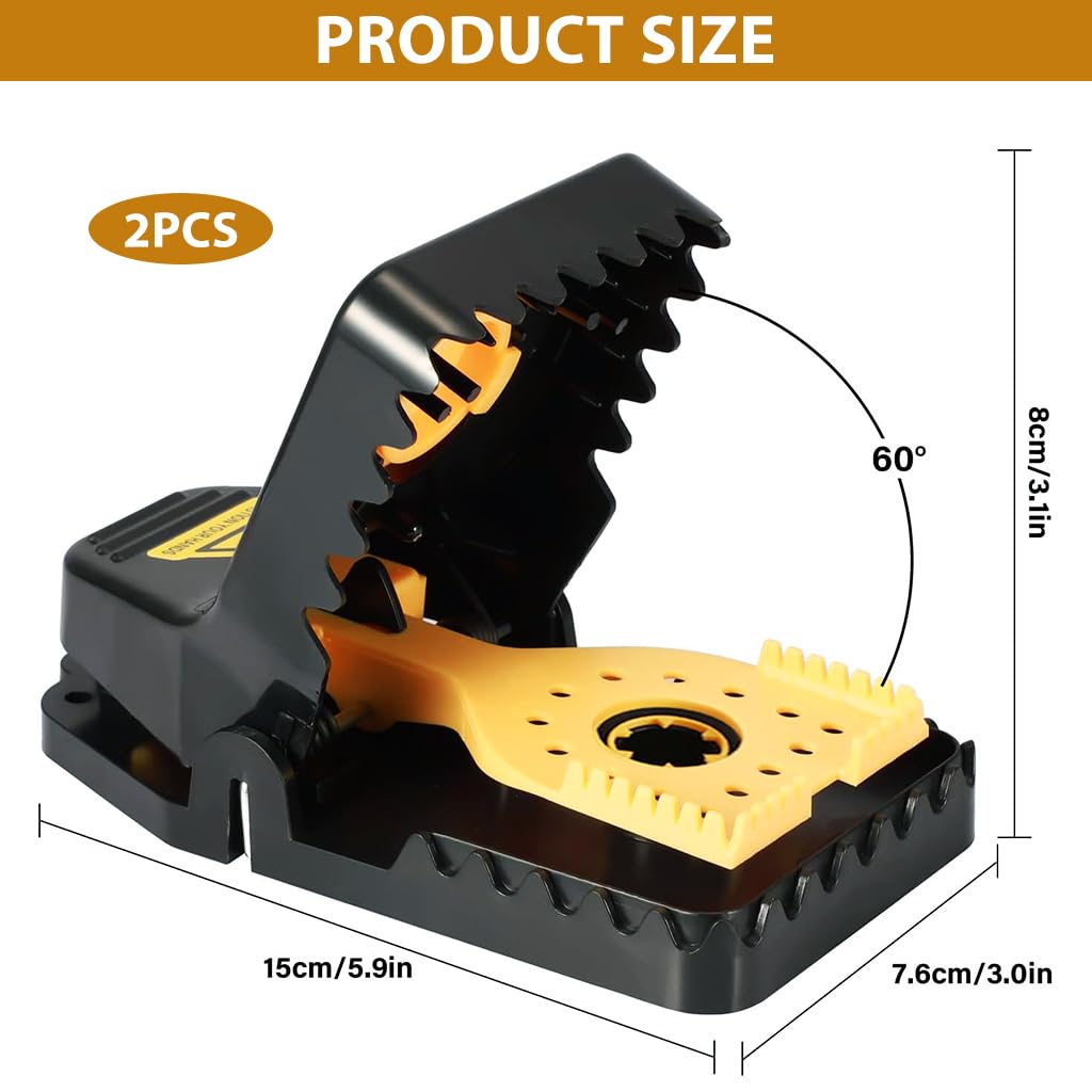 HASTHIP Rat Trap for Home with Quick Trigger Mechanism and Reusable ABS Design | 2Pcs