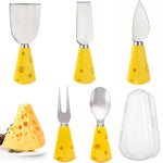 HASTHIP Cheese Cutter Tools Set for Party Serving with Creative Handles and Stainless Steel Case