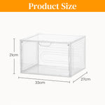 HASTHIP Clear Book Storage Organizer Box for Books and Dolls with Door | 33 x 21 x 27 cm Stackable Plastic Display Case