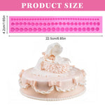 HASTHIP Rope Bead Silicone Fondant Mold for Cake Decoration featuring Triple Row Design | Food Safe Flexible Silicone for Creative Baking and DIY Crafts