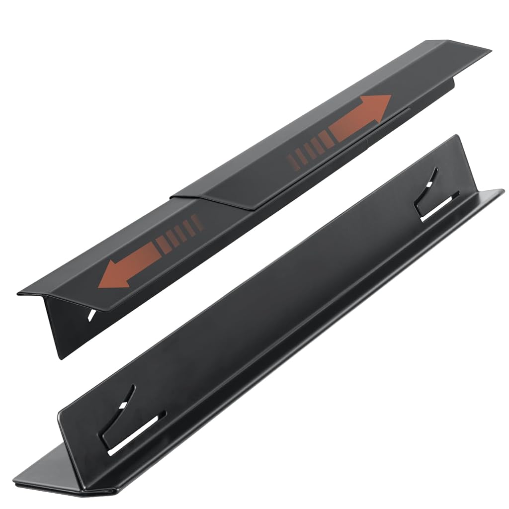 HASTHIP® 2PCS Stainless Steel Extendable Stove Gap Covers, Heat Resistant Oven Guard, Universal Kitchen Stove Counter Gap Filler, Adjustable Length 13.8"-27.5", Non-Slip Gas Range Protector, Easy