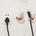 HASTHIP Decorative Power Plug Holder 2 Pack for Kitchen and Bathroom Walls | Resin Hooks for Keys and Utensils