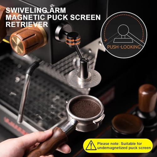 HASTHIP® Magnetic Puck Screen Holder for Espresso Machine, Swivel Mount Metal Retriever Tool, Removable Strong Magnet Organizer for Coffee Accessories, Compatible with Portafilter and Espresso Maker