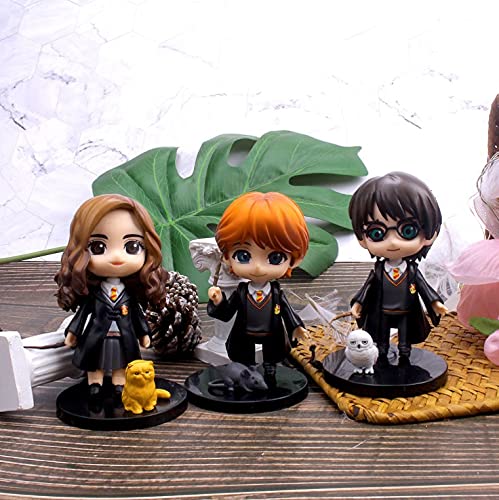 HASTHIP® Harry Potter Character with pet 3 pc /1 Set Action Figures Toys Collectible showpiece Perfect for Gifting,showpiece, Home Decor (Height- 10 cm) (Harry Potter Edition)