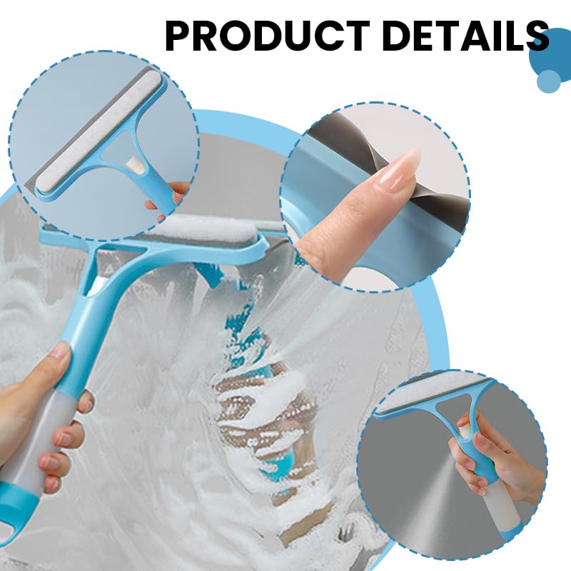 HASTHIP 3 in 1 Glass Window Cleaner for Home and Car with Built in Spray System | Blue