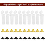 HASTHIP Queen Bee Cages 20PCS for Hive Introduction with Snap-On Lids and Candy Plug 2.6cm x 7.8cm