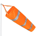 HASTHIP Airport Wind Sock for Outdoor Wind Direction Measurement with Reflective Straps and 30 in Length | Bright Orange Waterproof Nylon Design