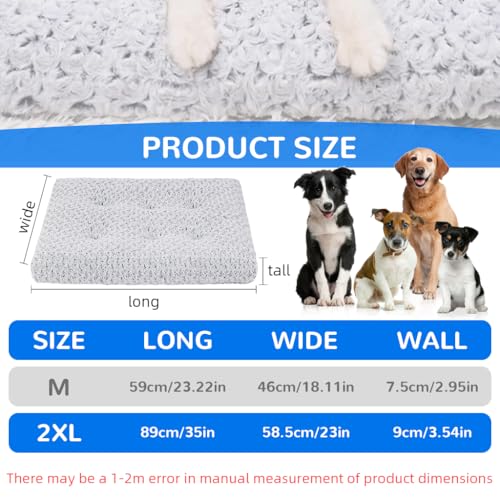 HASTHIP® Washable Washable Dog Bed Deluxe Plush Dog Crate Bed,Soft Orthopedic Pet Mattress,Anti-Slip Removable Cover Calming Cushion for Small Medium Large Dogs & Cats Machine Washable Indoor Sleeping