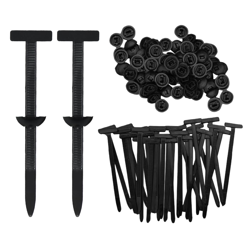 HASTHIP® 100PCS Bridas de Nylon Autoblocantes T-Tipo con Montaje de Empuje,Cinchos Resistentes para Automoción,Gestión Cables Paneles y Componentes Bridas Plásticas Fuertes y Duraderas para
