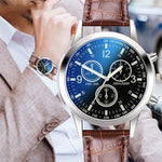 HASTHIP® Wrist Watches for Men And Bracelet Set - Elegant Leather Band Watch & Matching Braided PU Bracelet Gift Birthday Gifts for Men, Watches for Men Under 500, Black Dial and Brown Strap